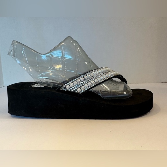 Yellow Box Valence leather beaded flip flops sandals size 7.5 - Picture 3 of 11